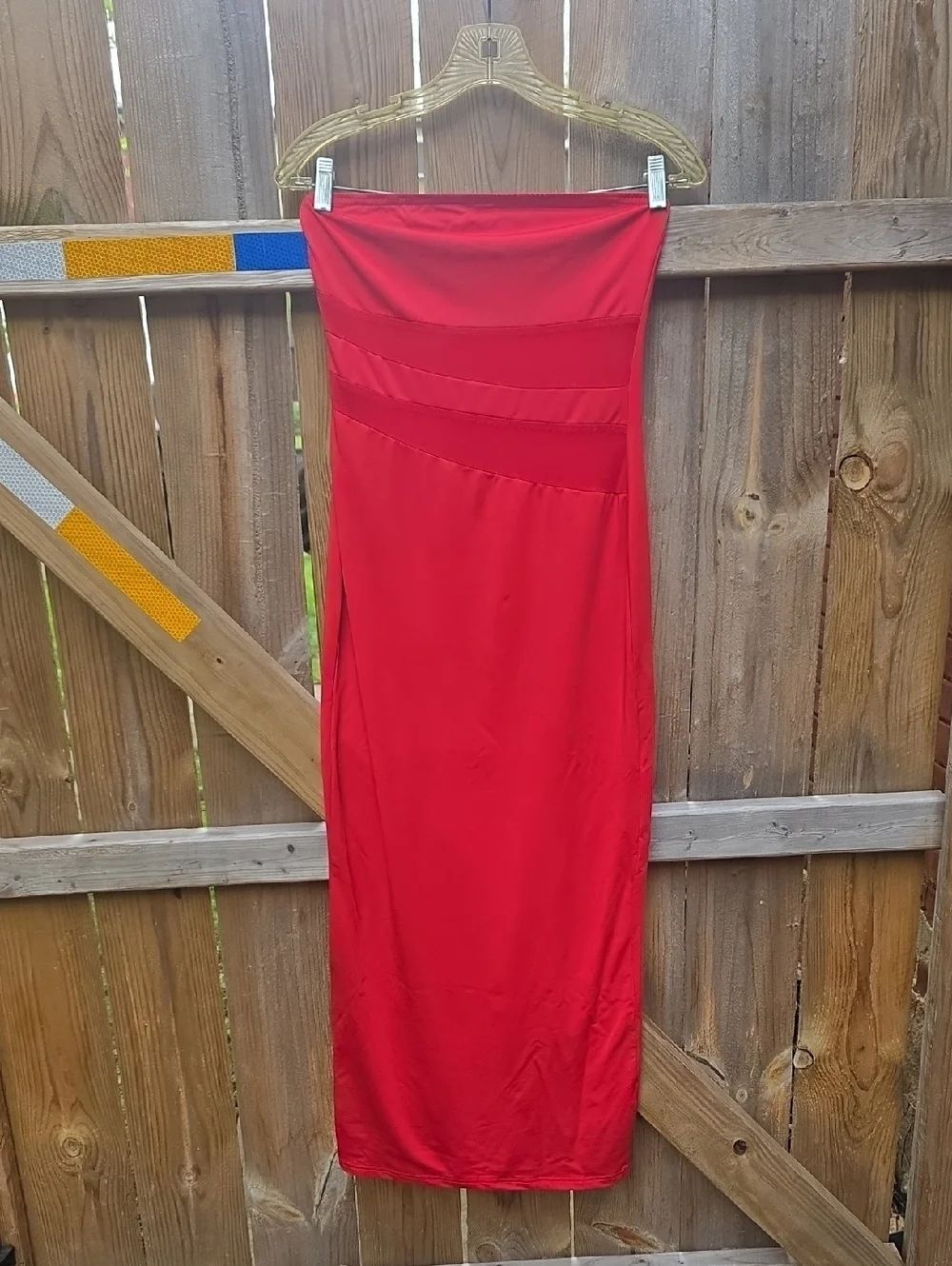 Strapless Red Maxi Dress